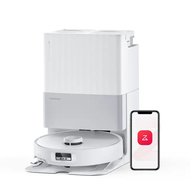 roborock Qrevo Edge Saugroboter mit Wischfunktion, Dual Anti-Tangle System, AdaptiLift Fahrwerk, 18.500Pa, FlexiArm Design für Kantenreinigung, beheizbarer Wischmopp, 75°C Heißwasser-Moppwäsche, "Hello Rocky", weiß