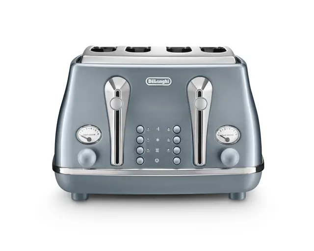 De’Longhi Icona Metalics 4 Slice Toaster, Blue, CTOT4003.AZ