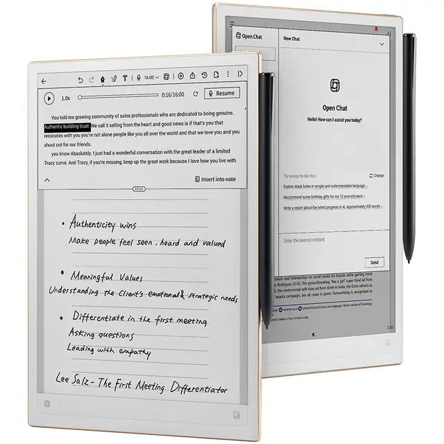 iFLYTEK AINOTE 2, 10,65" E-Ink Tablet, AI-Notizblock mit ChatGPT-5, ultradünnes 4,2 mm digitales Notizbuch mit Sprach-zu-Text, 16-Sprachen-Transkription, Handschrift-zu-Text, ideal für Arbeit & Studium.