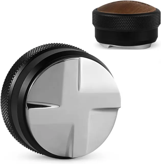 MHW-3BOMBER Coffee distributor 58.35 mm, espresso distributor tool, adjustable height espresso leveler, stainless steel wedge base, model: T5270L4