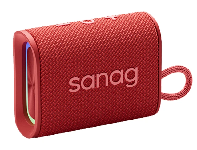 Sanag  M13SIIProMax Fabric Strong Bass RGB IPX7 Waterproof Portable Bluetooth Wireless Speaker Weaving Fabric HIFI Outdoor Speaker S-M13SIIProMax-PT-Speaker-Red