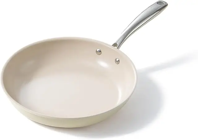 Redchef Gemstone Aluminum II Series 20cm Ceramic Frying Pan, White Exterior & Brown Interior