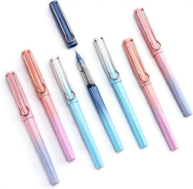 WRITECH Vloeibare Inkt Rollerball Pennen: 0,5 mm Zwart Snel Droog Geen Doorbloeding Roller Pennen Verpakking van 8 (Verloop)