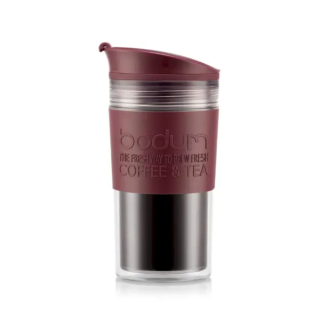 Bodum Travel Mug 350ml - Double Wall System - Cranberry Brown
