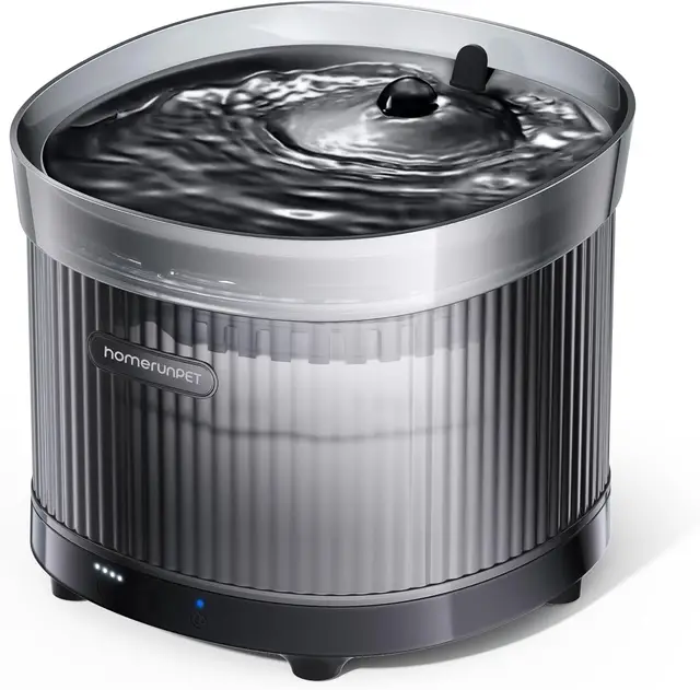 omerunPET aufladbarer Akku - Kabelloser Trinkbrunnen für Haustiere Schwarz