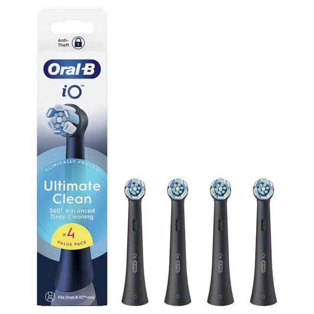Oral-B iO Ultimate Clean 4-pack Replacement Heads - Black