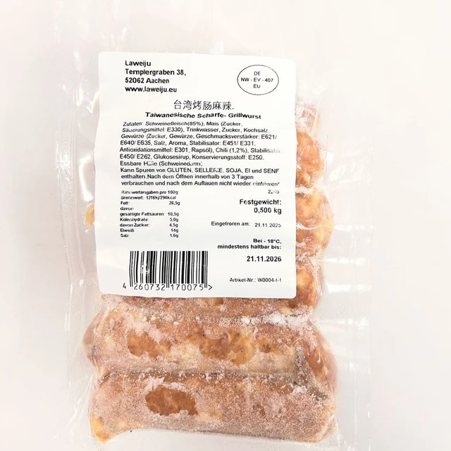 La Wei Ju Chilisaucije worst 500g