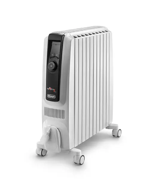 De’Longhi Dragon 4 Oil Filled Radiator, 2000W, 8 Fins, Digital Timer, Eco Function, White, TRD40820E