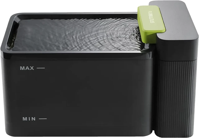 Furbulous Smart Water Fountain, Ultrafiltration Technology, Automatic Circulation, Model 316, Stainless Steel, BPA-Free, 3.3-Liter Large Capacity, Dual-Mode Quiet Design, For Cats and Medium Dogs (Black)