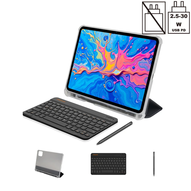 Teclast ArtPad Pro Tablet – 12,7 Zoll 2K Display, unterstützt 4096 Druckstufen und T-Pen-Zeichnung, Helio G99 (MT8781) Octa-Core-Prozessor, 20 GB (8 GB + 12 GB virtueller Speicher) RAM + 256 GB Speicher, Dual-SIM 4G LTE + 5G WiFi, 10.000 mAh Akku mit 18 W Eingangsleistung, Android 15, TDDI, 8 MP + 13 MP Kameras, GPS, Bluetooth 5.2, OTG, Widevine L1, inklusive Eingabestift, Schutzhülle und Bluetooth-Tastatur, Modell 2025.