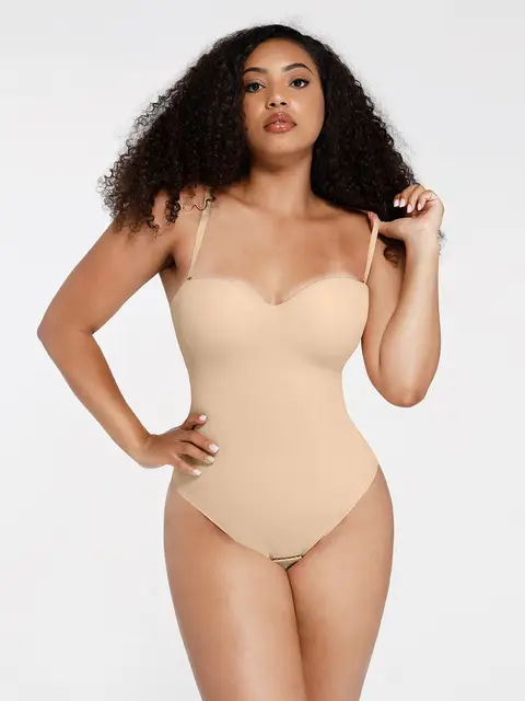 Feelingirl One-Piece Underwire Strap Removable Anti-Slip Waist And Abdomen Underwire Shaping Thong Bodysuit for Women Fits All Shape L Skin, Couple Gift Perfect Gift