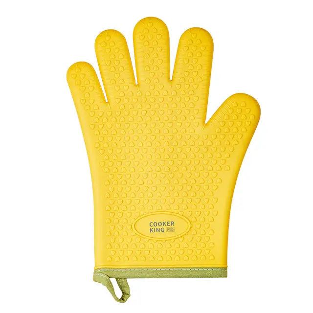 COOKER KING Verbrühschutzhandschuh - Rutschfester, längerer und dickerer Handschuh - Zitronengelb -