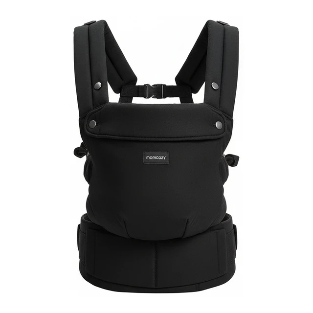 Momcozy Baby Carrier - Ergonomic, Comfortable & Lightweight, for 3-20kg Babies, Easy To Wear, Hands-Free, Enhanced Lumbar Support, Snug Fit For Infants & Toddlers, Black