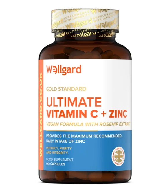 Wellgard Vitamin C and Zinc Capsules Ultimate Vegan Formula - 90 Capsules