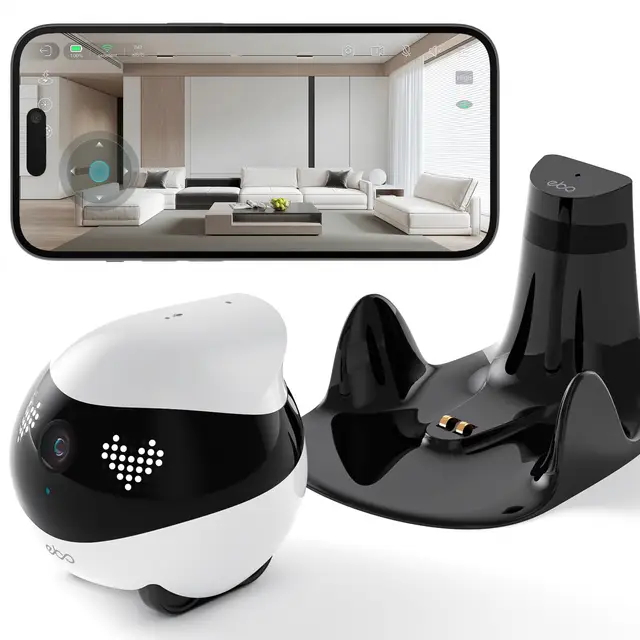 ENABOT EBO Air 2 Intelligenter Begleitroboter (Dove White), Haustierpflege & Ferninteraktion, Smart Home kompatibel