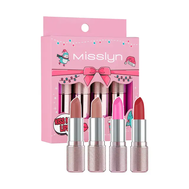 MISSLYN Kiss my Lips Set 2 (95 Coffee Time + 98 Sweet Talk + 185 Rosy Blush + 192 Butterflies In My Stomach)