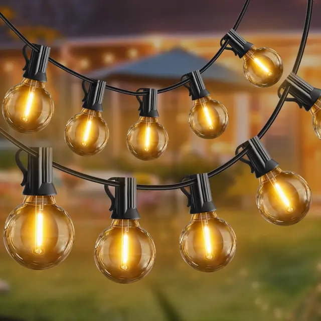 VIVREAL G40 feestelijke – 10 m (33 ft), 20 lampjes met kraakvrij glas, dimbaar, buiten, USB, vervangbare lampjes, SL-210, Nieuwjaarssale, top cadeauopties