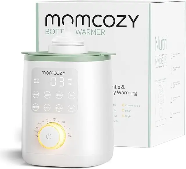 Momcozy Nutri 9-in-1 Baby Bottle Warmer with Night Light, Accurate Temperature Control, Preserves Nutrients in Breast Milk, Compatible with All Bottle Sizes