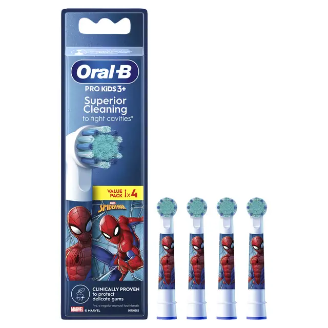Oral-B Pro Kids Spiderman Toothbrush Heads 4 pack