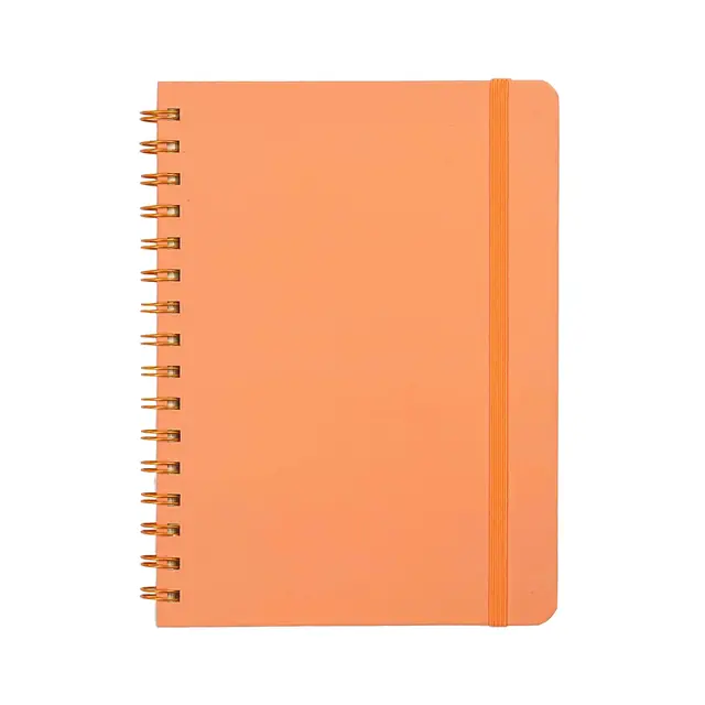 Jubiluu A5 Hardcover Spiral Lined Notebook - 96 Sheets (100g offset paper), with Elastic Band - Classic Cream Ruled Journal for Writing, School, Office, and Gifts-Sand Beige