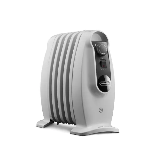 De’Longhi Oil Filled Radiator, 500W, 5 Fins, Mini Size, Mechanical Control, White, TRNS0505M