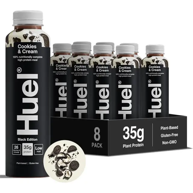 Huel RTD Complete Meal Cookies and Cream Flavour Black Edition Multipack - 8 x 500 ml