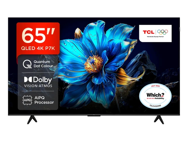 TCL 65P7K 65” QLED, Direct LED TV, 4K HDR TV, Smart TV Powered by Google TV (Dolby Vision & Atmos, Motion clarity, Hands-Free Voice Control, compatible with Google Assistant & Alexa)
