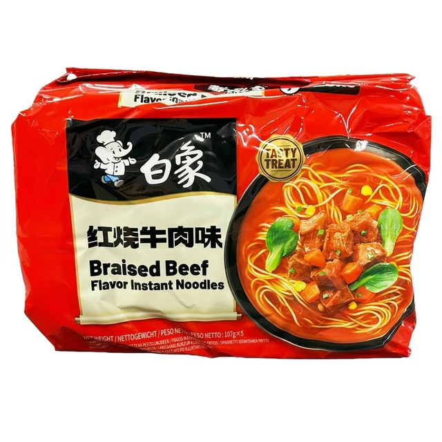 Bai Xiang klassieke gestoofde rundvleesnoedels 5 x 107 g