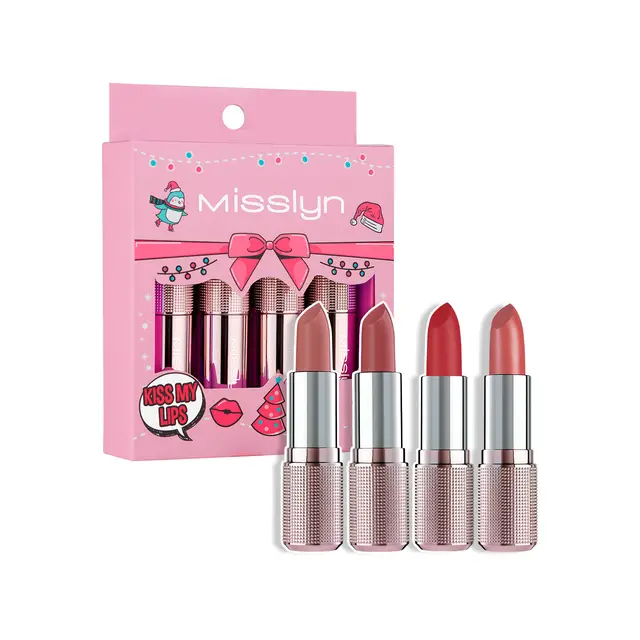 MISSLYN Kus mijn lippen set 1 (95 Coffee Time + 110 You're A Brick + 192 Butterflies In My Stomach + 198 Be My Honey) – cadeau voor Damesdag