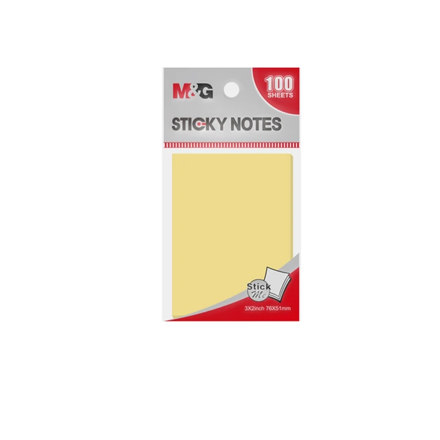 M&G Sticky Notes Yellow 100 Sheets 3"x2"