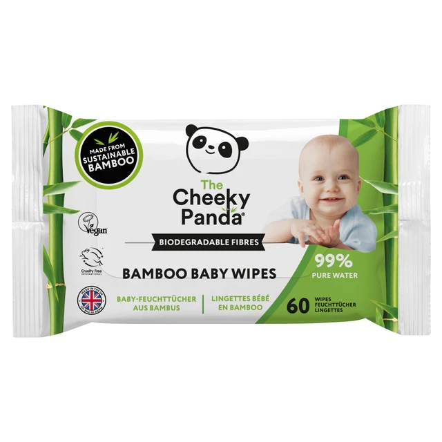 The Cheeky Panda Biodegradable Baby Wipes 60 Wipes