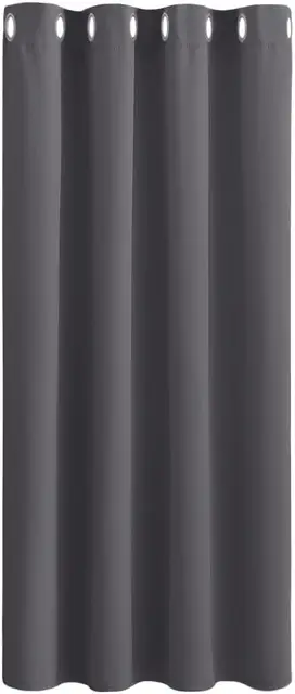 PONY DANCE Eyelet Blackout Curtains, W 52 x L 54 inches, 1 Panel, Grey