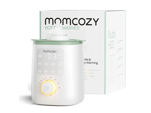 Momcozy Nutri 9-in-1 Babyflaschenwärmer mit Nachtlicht, präzise Temperaturregelung, bewahrt die Nährstoffe in Muttermilch, kompatibel mit allen Flaschengrößen