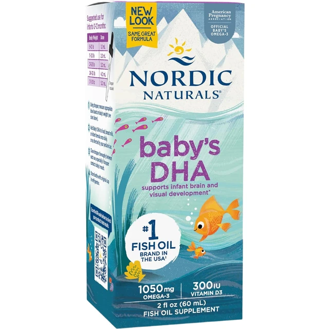 Nordic Naturals DHA Omega 3 + Vitamin D3 Brain Health for Baby Liquid 1050 mg - 60 ml