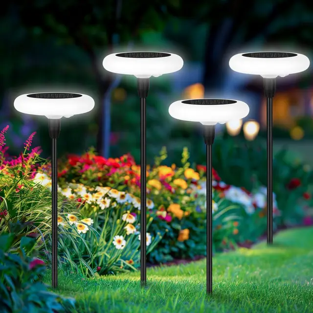 VIVREAL 4-Pack Solar Double Round Swinging Garden Light TPL010, New Year Sale , Top gift picks