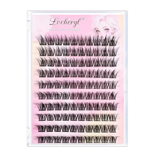 Lvcheryl Coffret premium de faux cils auto-adhésifs - 10 rangées