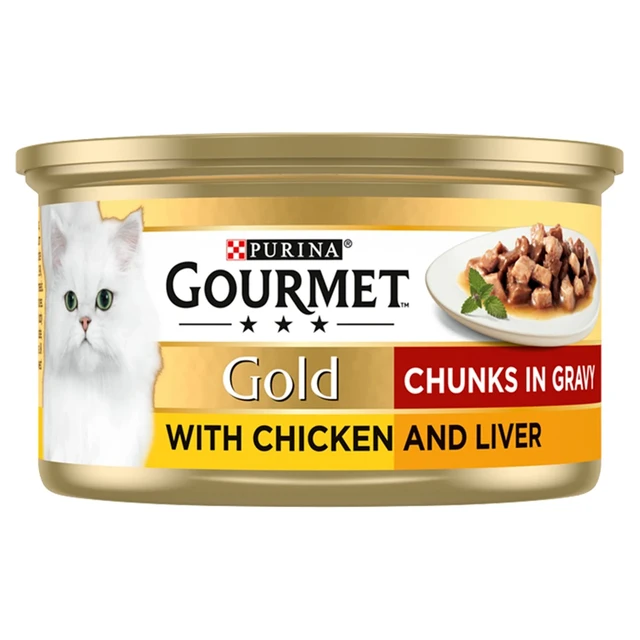 Gourmet Gold Chunks in Gravy with Salmon and Chicken 85g