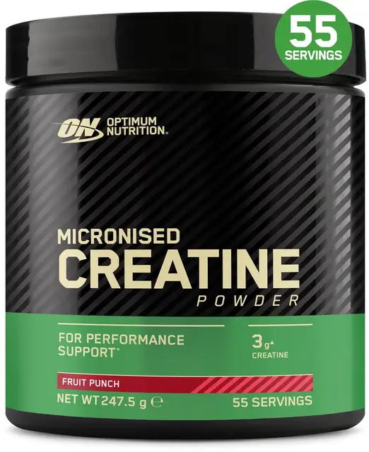 Optimum Nutrition Gemicroniseerde creatine poeder vruchtenpunch, 247,5 g (55 porties)