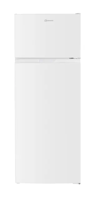 Bauknecht K55T0 413 W Freistehender Kühl Gefrierkombi mit Gefrierfach oben / 206 Liter - 169 Liter Kühlteil, 37 Liter Gefrierteil / Doppelte Tür / 4 Ablagen / 1 Gemüse und Obstschublade / Weiß [Energieeffizienzklasse D]