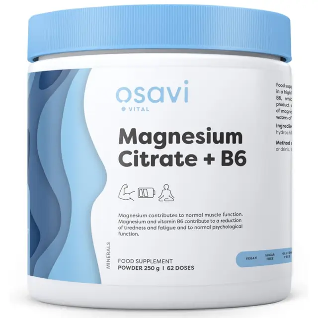 Osavi Magnesium Citrate Powder with Vitamin B6 - 250 g
