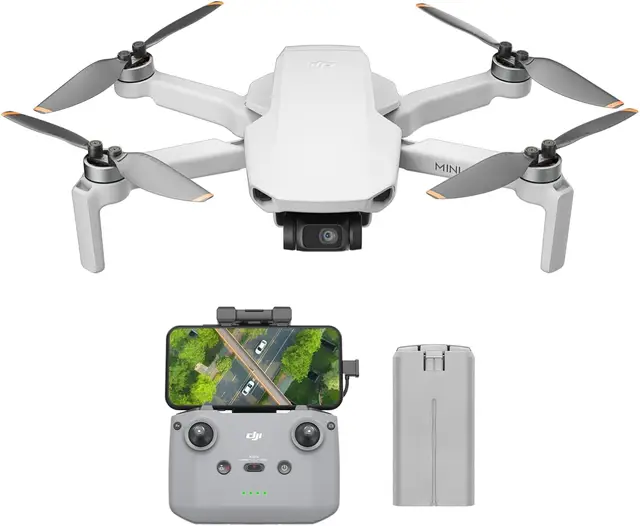 DJI Mini 4K, drone met 4K UHD camera voor volwassenen, onder 249 g, 3-assige gimbalstabilisatie, 10 km videotransmissie, automatische terugkeer, windbestendigheid, 1 batterij voor max. 31 minuten vliegtijd, intelligente vlucht