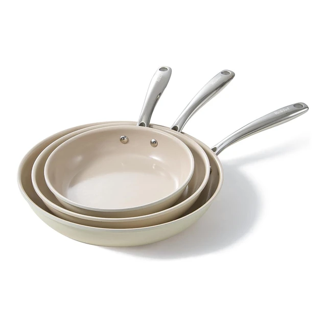 Redchef Gemstone Aluminium II Serie 3-teiliges Set  Weißes Äußeres, braunes Innenfutter 20 / 24 / 28cm