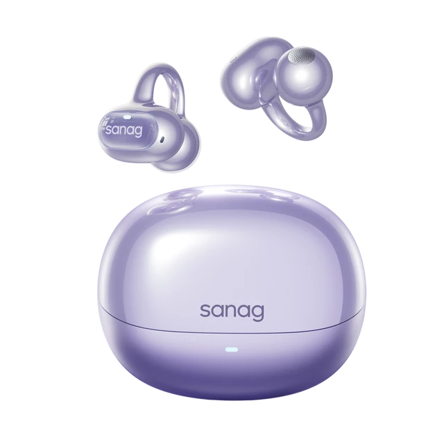 Sanag S8S Ultra Ohrclip-Bluetooth-Kopfhörer mit Knochenschall-Technologie, Open-Back-Design und hängendem Ohrbügel für AI-Sportkopfhörer
