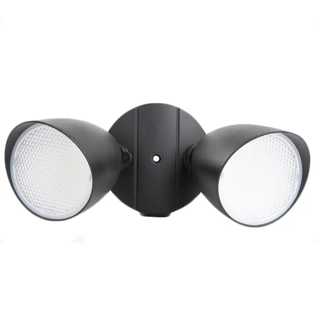 LUTEC 5000K Black Twin LED Spotlight Floodlight Outdoor Wall Light 2-Head Adjustable Security Light