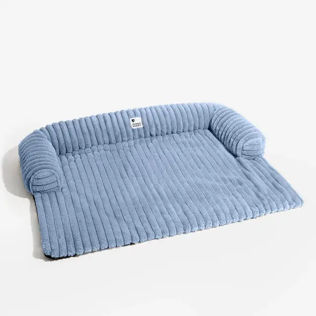 FunnyFuzzy Drawn Plush Sofa Cushion Size S Blue