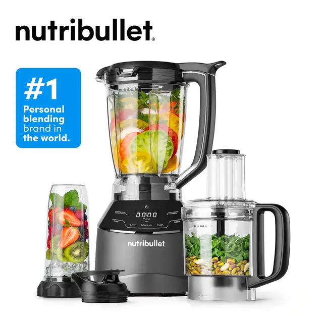 nutribullet Triple Prep - 1500W, 1.6L Jug Blender & 680ml Personal Blender & Food Processor All in One, Blends Frozen Fruit, Nuts & Ice