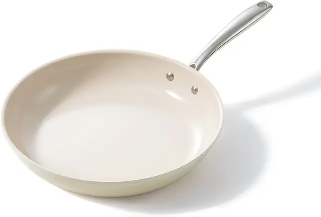 Redchef Gemstone Aluminum II Series 28cm Ceramic Frying Pan, White Exterior & Brown Interior