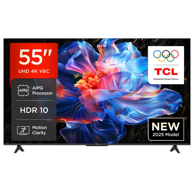 TCL 55V6C 55-inch 4K Ultra HD Smart TV with support for HDR10+, HVA hard screen, Dolby Vision