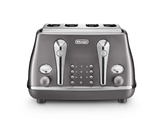 De’Longhi Icona Metalics 4 Slice Toaster, Grey, CTOT4003.GY