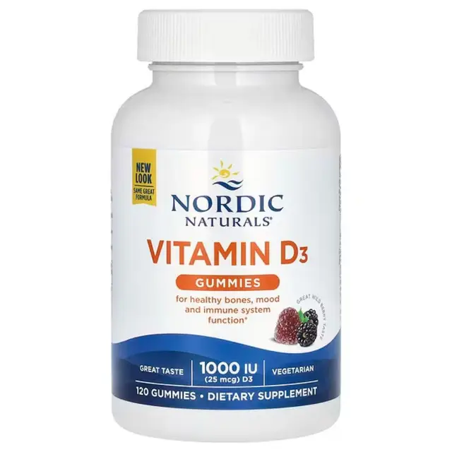 Nordic Naturals Vitamin D3 Bone Immune 1000 IU Wild Berry - 120 Gummies
